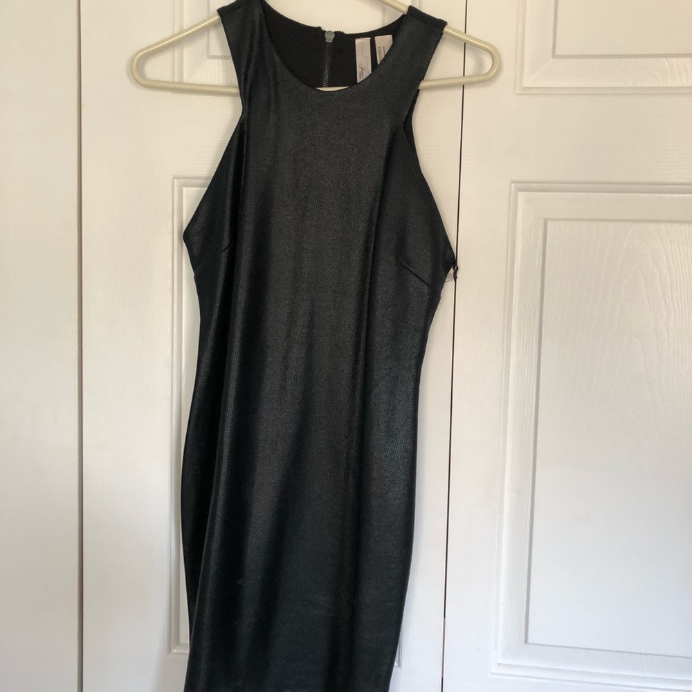 Faux leather bodycon dress